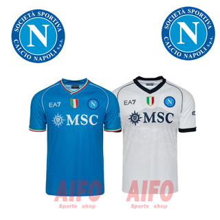 เสื้อกีฬาแขนสั้น ลายทีมชาติฟุตบอล Napoli Jersey 23 24 ชุดเหย้า คุณภาพสูง สําหรับผู้ชาย