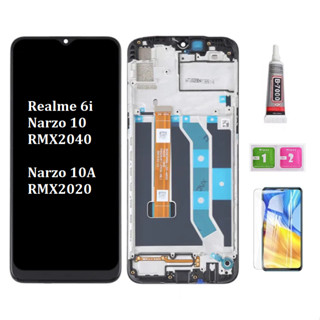 หน้าจอสัมผัส LCD พร้อมกรอบ สําหรับ Realme 6i Narzo 10 RMX2040 Narzo 10A RMX2020