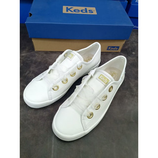 Promo original 2023 Keds รองเท้าหนังลําลอง ใส่สบาย สีขาว แฟชั่นสําหรับสตรี