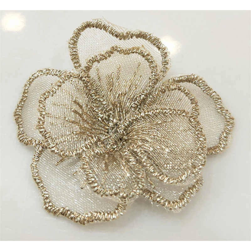 แผ่นแพทช์ผ้าลูกไม้ ปักลายดอกไม้ 3D Diy สําหรับตกแต่งเสื้อผ้า ชุดแต่งงาน - รูปที่ 4