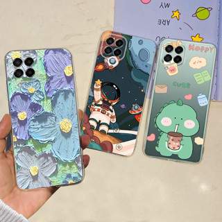 ใหม่ เคสโทรศัพท์ ซิลิโคนนิ่ม ปิดด้านหลัง ลายดอกไม้ มนุษย์อวกาศ สําหรับ Samsung Galaxy M53 5G SM-M536B 2023 M53 5G