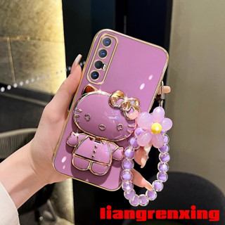 เคสโทรศัพท์มือถือ ซิลิโคนนิ่ม กันกระแทก ลายดอกไม้ พร้อมสายคล้องมือ สําหรับ oppo reno 3 pro oppo reno 3 DDHK01