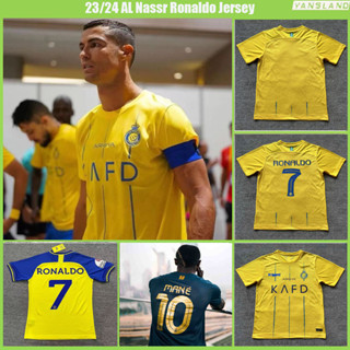 เสื้อกีฬาแขนสั้น ลายทีมชาติฟุตบอล Ronaldo CR7 al-nassr FC 2023/24