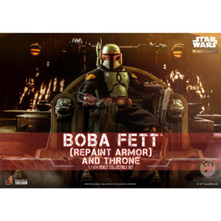 Hot Toys The Mandalorian TMS056 Boba Fett (Repaint Armor) and Throne 1/6 Scale Collectible Figure Set