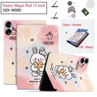 For HONOR MagicPad 13 inch Tablet Leather Case Fabric material Bracket For Honor Magic Pad 13" GDI-W09D Cute Pattern Case Sweat Proof Non-Slip Leather Stand Flip