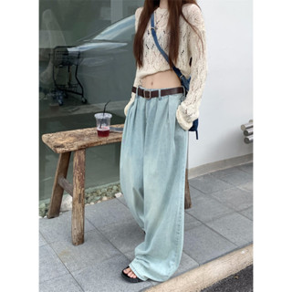 Retro High Waist Slim Wide Leg Jeans Popular Womens Dropped Loose Floor Pants