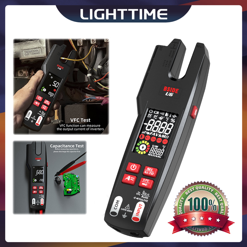 U6 เครื่องมัลติมิเตอร์ดิจิทัล DC AC 600A พร้อมแบตเตอรี่ชาร์จได้