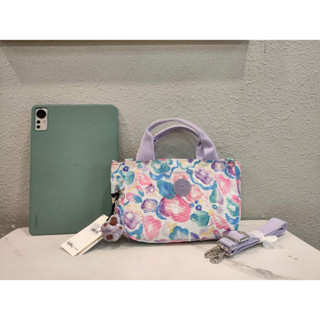 Kipling K13884 กระเป๋าถือ กระเป๋าเมสเซนเจอร์ ขนาดเล็ก พิมพ์ลาย สีเขียวน้ํา สําหรับผู้หญิง