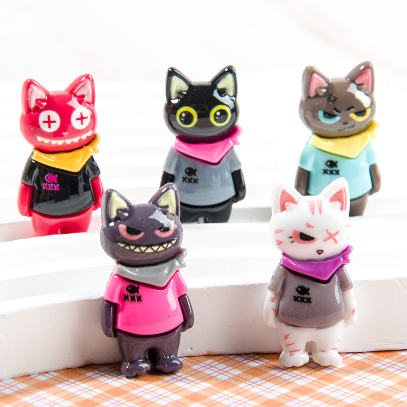 5/10 ชิ้น DIY เรซิน อุปกรณ์เสริม กาวครีม เคสโทรศัพท์ จี้พวงกุญแจ กิ๊บติดผม ต่างหู จี้การ์ตูนแมว แฟชั่น