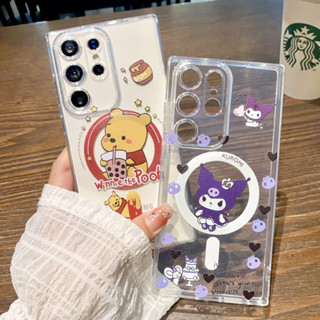 เคสโทรศัพท์มือถือแฟชั่น ลายการ์ตูนหมี Kuromi Winnie น่ารัก สําหรับ เคส Samsung Galaxy s21 s22 + s23 plus s23 ultra iPhone 11pro max 12 pro 13 14 pro max case