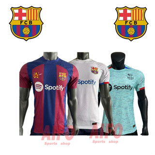 เสื้อกีฬาแขนสั้น ลายทีมชาติฟุตบอล FC Barcelona Player Version 2023 24 ชุดเหย้า คุณภาพสูง สําหรับผู้ชาย