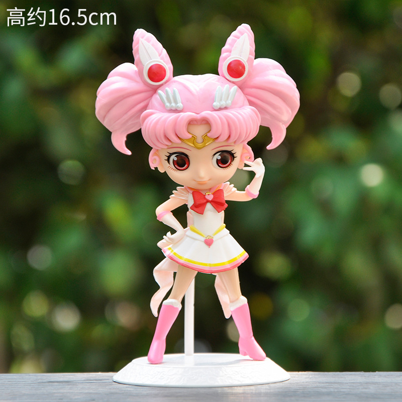 โมเดลฟิกเกอร์ PVC อนิเมะเซเลอร์มูน Tsukino Usagi Chibiusa Q Version ขนาด 16.5 ซม. ของเล่นสําหรับเด็ก 1 ชิ้น