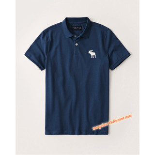 เสื้อโปโล Abercrombie &amp; Fitch เสื้อโปโลสําหรับผู้ชายผ้าฝ้ายสํานักงานแขนสั้น POLO