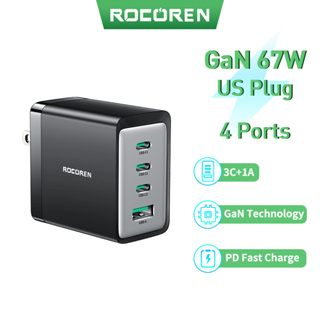 Rocoren ที่ชาร์จเร็ว 67W GaN 4.0 3.0 Type C PD USB แบบพกพา สําหรับแล็ปท็อป iPhone 15 14