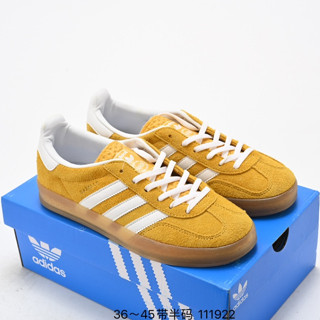 รองเท้าผ้าใบ Gazelle ของแท้ สีเหลือง เหมาะกับใส่ในร่ม สําหรับผู้ชาย และผู้หญิง