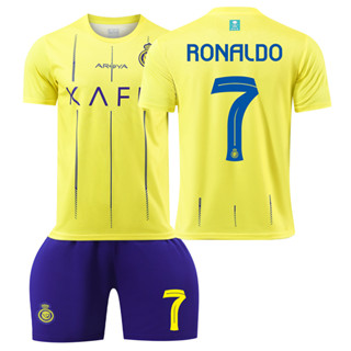 เสื้อกีฬาแขนสั้น ลายทีมชาติฟุตบอล Cristiano Ronaldo CR7 Al-Nassr FC ฤดูกาล 2023-24