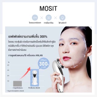 ANLAN เครื่องนวดหน้ายกกระชับ แสงไฟ 3สี/5 โหมด เครื่องผลักครีม เครื่องกระชับผิวหน้า EMS/นวดร้อน/นวดเย็น ทําความสาดใบหน้า