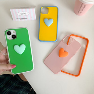 2in1 เคสโทรศัพท์มือถือ แบบนิ่ม ลายการ์ตูนหัวใจ สําหรับ iPhone 11 12 13 14 15 PRO MAX iPhone14 iPhone14Pro