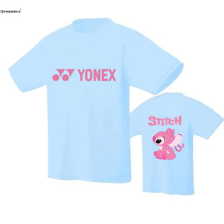 Yonex ชุดกีฬา เสื้อเทนนิส พิมพ์ลายการ์ตูน Stitch ระบายอากาศ ดูดซับเหงื่อ แห้งเร็ว สําหรับผู้ชาย และผู้หญิง