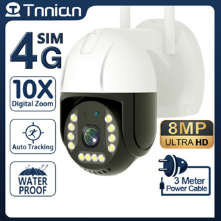 Tnnian กล้องวงจรปิดไร้สาย 8MP10X ZOOM 4G PTZ IP WIFI 5MP AI มองเห็นกลางคืน ตรวจจับมนุษย์ กันน้ํา เพื่อความปลอดภัย