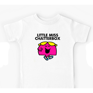 เสื้อยืดลําลอง แขนสั้น คอกลม พิมพ์ลายกราฟิก Chatting With Little Miss Chatterbox สไตล์วินเทจ แฟชั่นสําหรับเด็กผู้ชาย และเด็กผู้หญิง