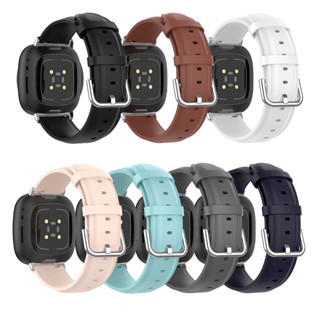 สายนาฬิกาข้อมือหนังแท้ พร้อมหัวเข็มขัดโลหะ แบบเปลี่ยน สําหรับ Fitbit Versa 3 Versa 4 Fitbit Sense Sense2 Fitbit Versa 3 Versa 4 Fitbit Sense Sense2