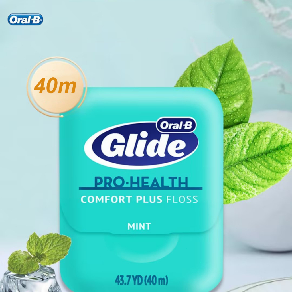 Oral B Glide Comfort Plus Floss Ultra Soft Gum Care Flosserทันตกรรมรสมิ้นต์รสมิ้นต์สบายกว้างแบนทําความสะอาดไหมขัดฟัน 40M