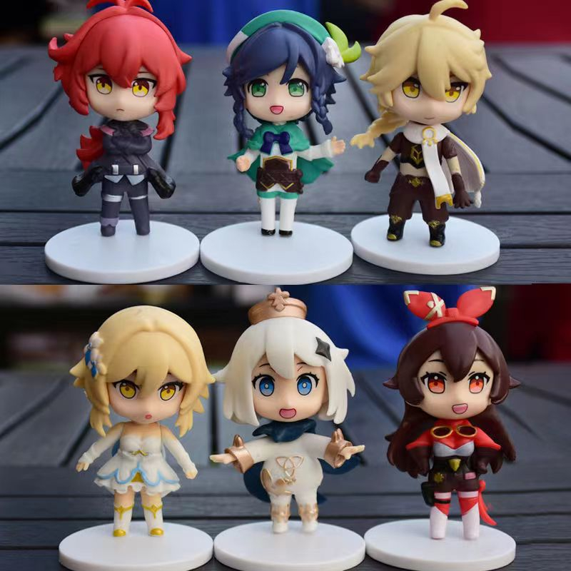 โมเดลฟิกเกอร์ PVC miHoYo Game Genshin Impact Paimon Traveler Diluc Ragnvindr Venti Amber Qiqi Xiao G