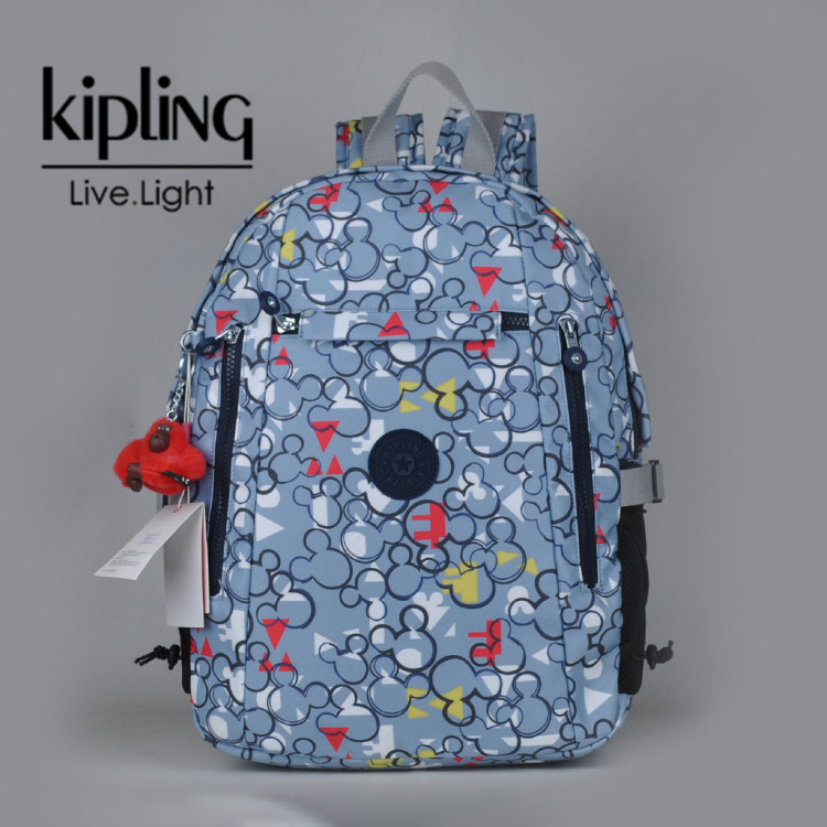 Kipling Womens Outdoors Travel Laptop Backpack Colours Series กระเป๋านักเรียนความจุขนาดใหญ่