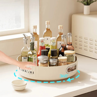 ❉ 360°ถาดวางขวดเครื่องเทศ เครื่องปรุง แบบหมุนได้ ของใช้ในครัวเรือน