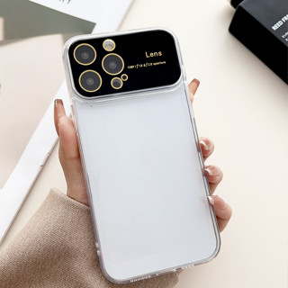 เคสโทรศัพท์มือถือ TPU นิ่ม แบบใส ป้องกันเลนส์กล้อง สําหรับ iPhone 11 12 13 14 Pro Max Plus