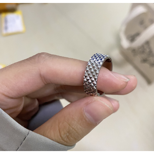 ใหม่ แหวนเงิน 925s ผ้าตาข่าย ทรงไม่สม่ําเสมอ สําหรับผู้ชาย 2023 - รูปที่ 2