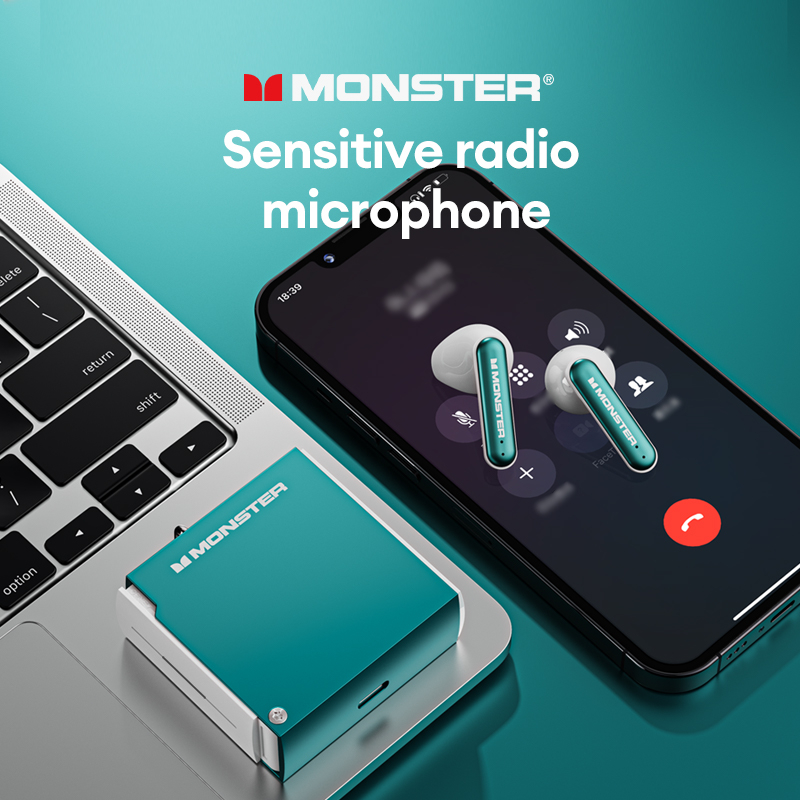 Monster XKT17 หูฟังบลูทูธไร้สาย HIFI คุณภาพเสียง สัมผัสอัจฉริยะ ใช้งานร่วมกับแบตเตอรี่ได้นาน HD การโทรด้วยเสียง