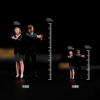 Ant โมเดลตัวละคร The X-Files Mulder&amp;Scully สเกล 1/64 DIY ของเล่น สําหรับเก็บสะสม