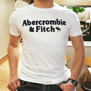 พร้อมส่ง เสื้อยืดแขนสั้น คอกลม ผ้าฝ้ายแท้ พิมพ์ลาย Abercrombie&amp;Fitch Af สําหรับผู้ชาย