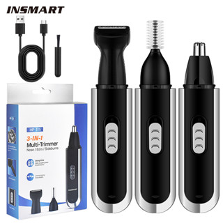 Insmart เครื่องตัดขนจมูกไฟฟ้า แบบชาร์จไฟ อเนกประสงค์ แบบพกพา 360° เครื่องตัดขนจมูก แบบไม่เจ็บ กันน้ํา