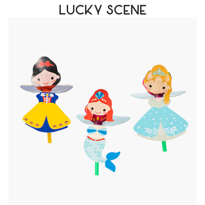 12ชิ้น ทําเอง อมยิ้มตกแต่งเจ้าหญิงพรรคตกแต่งบัตรอมยิ้มอนุบาลพรรคโปรดปรานวันเกิดนางเงือกตกแต่ง ส00556