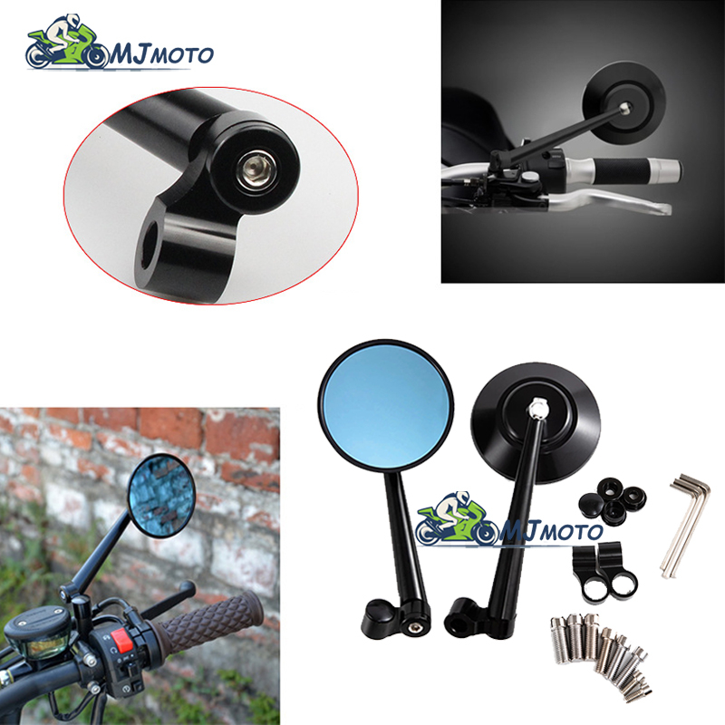 กระจกมองข้างกลม CNC แท้ ขาตรง งานพรีเมียม ใส่ได้ทุกรุ่น Vespa Honda Yamaha grand filano