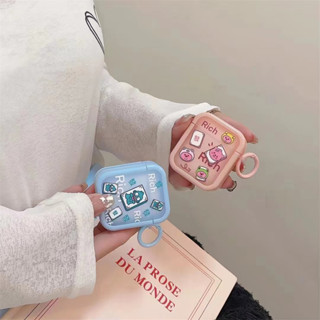 เคสหูฟัง กันลื่น กันน้ํา ลายสัตว์น่ารัก พร้อมสายโซ่คล้อง สําหรับ AirPods 1 2 Pro Pro 2 3