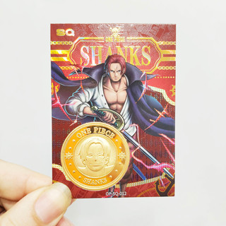 Shanks One Piece NO.Gold การ์ดฝังเหรียญ แบบโลหะ 3 มม. [รวมใบรับรอง]