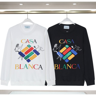 Casablanc เสื้อกันหนาว คอกลม ผ้าฝ้าย พิมพ์ลาย แฟชั่นสําหรับผู้ชาย และผู้หญิง