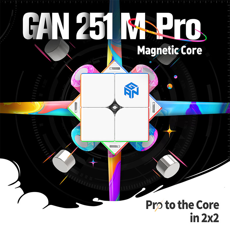 GAN 251 M Pro 2x2 Magnetic Speed Cube GAN CUBE GAN 2x2 Cube Professional GAN Cube 251 M AIR Gan 251 