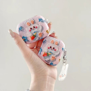 เคสหูฟัง กันลื่น กันน้ํา ลายสัตว์น่ารัก พร้อมสายโซ่คล้อง สําหรับ AirPods 1 2 Pro Pro 2 3