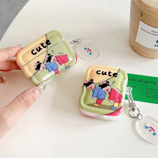 เคสหูฟัง กันลื่น กันน้ํา ลายสัตว์น่ารัก พร้อมสายโซ่คล้อง สําหรับ AirPods 1 2 Pro Pro 2 3