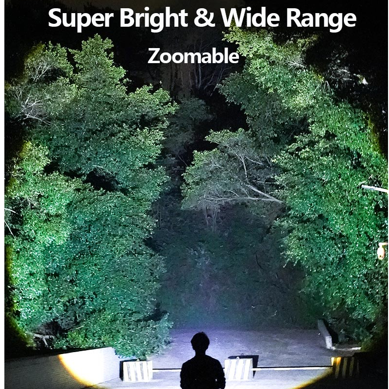 Smiling Shark SD7004 ไฟฉาย Led M77 8400LM สว่างมาก สีเหลือง ขาว ชาร์จ USB กันน้ํา ซูมได้ สําหรับตั้งแคมป์ เดินป่า ตกปลา — صورة 3