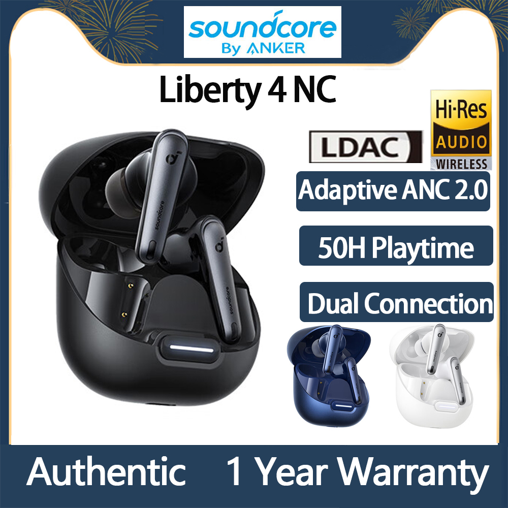 ของแท้ Anker soundcore Liberty 4 NC หูฟังบลูทูธไร้สาย TWS LDAC Hi-Res ลดเสียงรบกวน 98.5% สําหรับเล่นเกม
