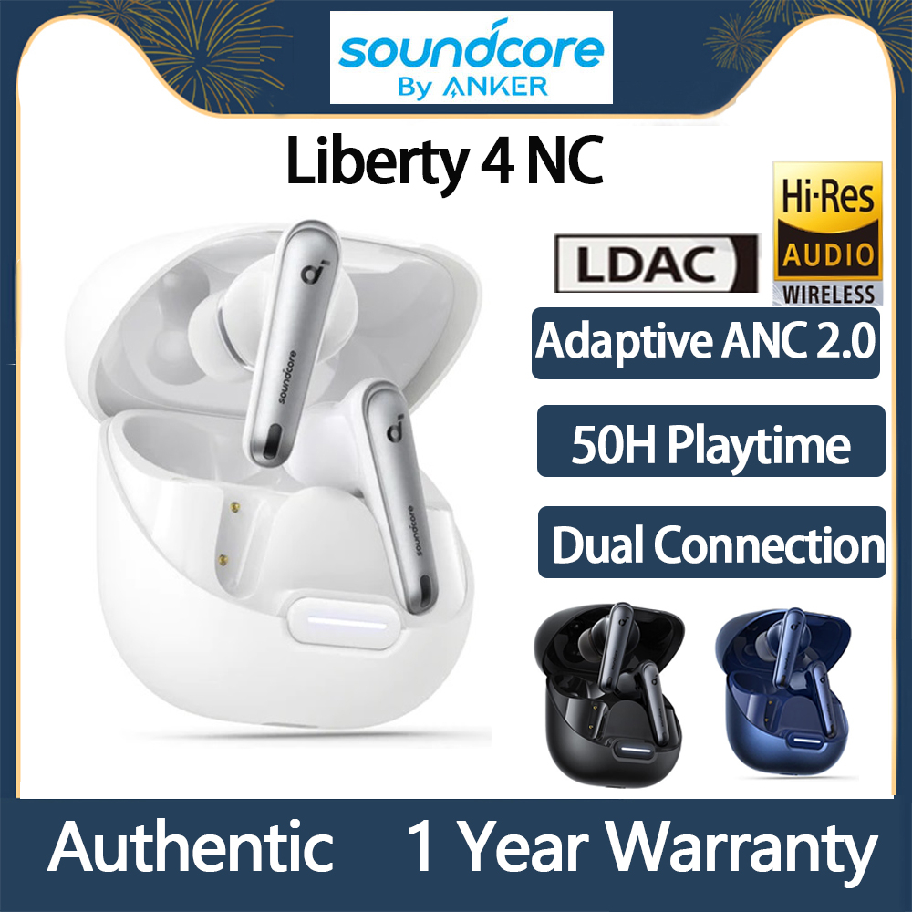 ชุดหูฟัง Anker Soundcore Liberty 4 NC TWS LDAC Type C ตัดเสียงรบกวน ของแท้ ชาร์จเร็ว