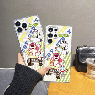 เคสโทรศัพท์มือถือแบบนิ่ม ใส ลายไดโนเสาร์ สตรอเบอร์รี่ หมี สําหรับ เคส Samsung Galaxy note10 note20 ultra s20 plus s21 s23 ultra s22 ultra s20 fe s21fe s10 note10 lite 4G 5G case