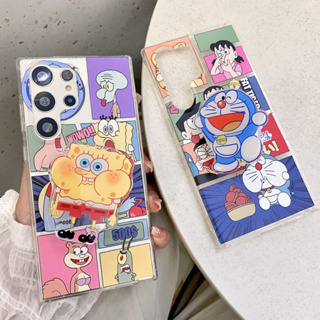 เคสโทรศัพท์มือถือ แบบใส ลายการ์ตูนโดราเอมอน สพันจ์บ็อบน่ารัก สําหรับ เคส Samsung Galaxy note10 note20 ultra s20 plus s21 s23 ultra s22 ultra s20 fe s21fe s10 note10 lite 4G 5G case