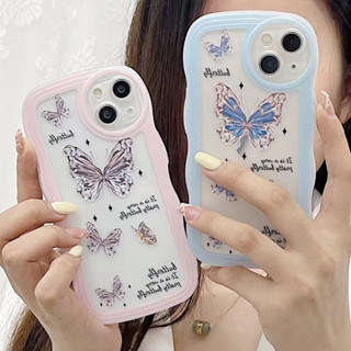 เคส Vivo Y27 4G Y36 5G V27 5G V27 Pro V27e V17 Pro V23 Pro กระเป๋าโทรศัพท์โปร่งใสผีเสื้อคลื่นใหญ่